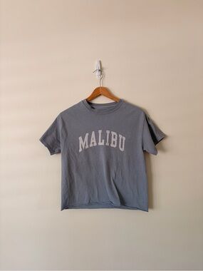 J. Galt Malibu Short Sleeve Crew Tee in Gray Blue